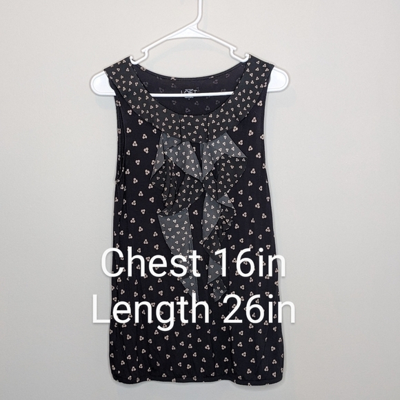 Loft Sleeveless Ruffle Tank Top Shirt S - Picture 3 of 5